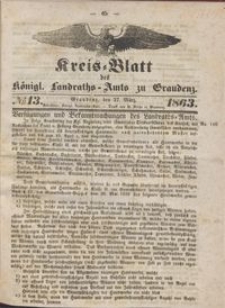 Kreis Blatt des Königlichen Landraths-Amts zu Graudenz 1863.03.27 nr 13