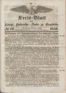 Kreis Blatt des Königlichen Landraths-Amts zu Graudenz 1856.10.10 nr 42