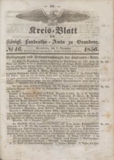 Kreis Blatt des Königlichen Landraths-Amts zu Graudenz 1856.11.07 nr 46