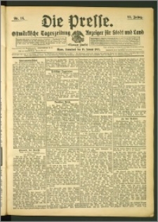Die Presse 1907, Jg. 25, Nr. 16 Zweites Blatt