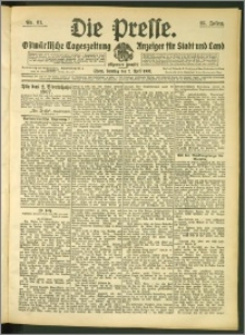 Die Presse 1907, Jg. 25, Nr. 81 Zweites Blatt, Drittes Blatt
