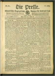 Die Presse 1907, Jg. 25, Nr. 185 Zweites Blatt + Beilagenwerbung