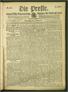 Die Presse 1907, Jg. 25, Nr. 227 Zweites Blatt, Drittes Blatt