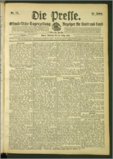 Die Presse 1908, Jg. 26, Nr. 72 Zweites Blatt