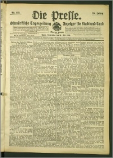 Die Presse 1908, Jg. 26, Nr. 113 Zweites Blatt