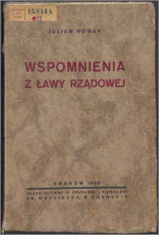 Wspomnienia z ławy rządowej