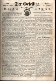 Der Gesellige : Graudenzer Wochenblatt und Anzeiger 1860.01.21 nr 9