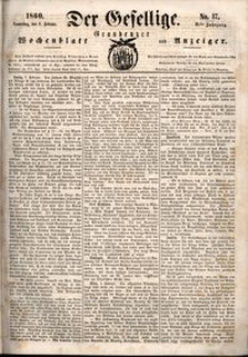 Der Gesellige : Graudenzer Wochenblatt und Anzeiger 1860.02.09 nr 17