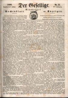 Der Gesellige : Graudenzer Wochenblatt und Anzeiger 1860.02.18 nr 21