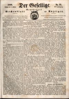 Der Gesellige : Graudenzer Wochenblatt und Anzeiger 1860.02.21 nr 22