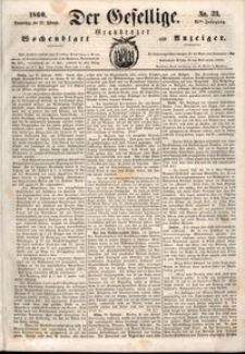 Der Gesellige : Graudenzer Wochenblatt und Anzeiger 1860.02.23 nr 23