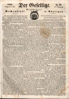 Der Gesellige : Graudenzer Wochenblatt und Anzeiger 1860.03.06 nr 28