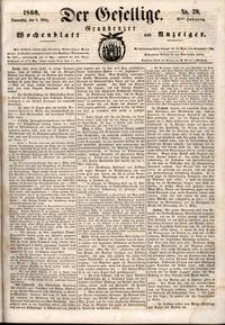 Der Gesellige : Graudenzer Wochenblatt und Anzeiger 1860.03.08 nr 29