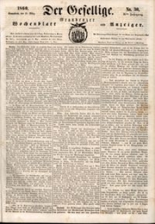 Der Gesellige : Graudenzer Wochenblatt und Anzeiger 1860.03.10 nr 30