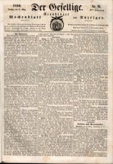 Der Gesellige : Graudenzer Wochenblatt und Anzeiger 1860.03.13 nr 31