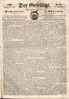 Der Gesellige : Graudenzer Wochenblatt und Anzeiger 1860.03.20 nr 34