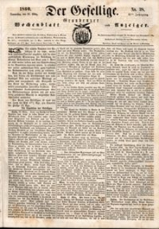 Der Gesellige : Graudenzer Wochenblatt und Anzeiger 1860.03.29 nr 38