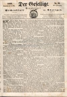 Der Gesellige : Graudenzer Wochenblatt und Anzeiger 1860.03.31 nr 39