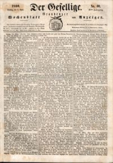 Der Gesellige : Graudenzer Wochenblatt und Anzeiger 1860.04.03 nr 40