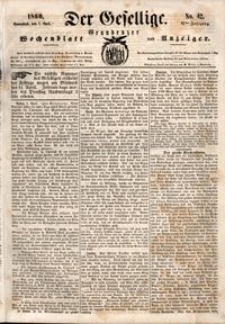 Der Gesellige : Graudenzer Wochenblatt und Anzeiger 1860.04.07 nr 42