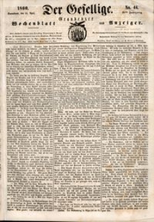 Der Gesellige : Graudenzer Wochenblatt und Anzeiger 1860.04.14 nr 44
