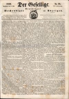 Der Gesellige : Graudenzer Wochenblatt und Anzeiger 1860.05.19 nr 58