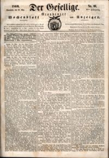 Der Gesellige : Graudenzer Wochenblatt und Anzeiger 1860.05.26 nr 61