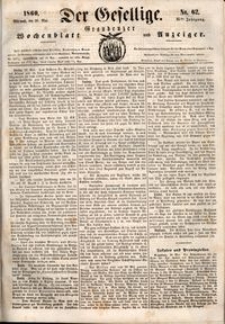 Der Gesellige : Graudenzer Wochenblatt und Anzeiger 1860.05.30 nr 62