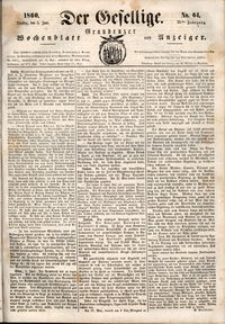 Der Gesellige : Graudenzer Wochenblatt und Anzeiger 1860.06.05 nr 64