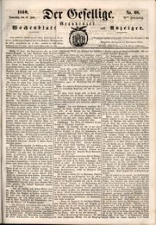 Der Gesellige : Graudenzer Wochenblatt und Anzeiger 1860.06.14 nr 68