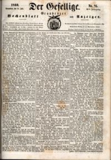 Der Gesellige : Graudenzer Wochenblatt und Anzeiger 1860.07.14 nr 81