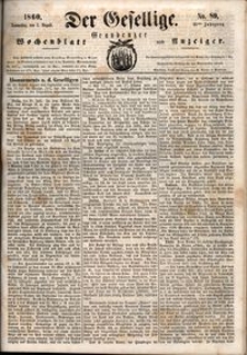 Der Gesellige : Graudenzer Wochenblatt und Anzeiger 1860.08.02 nr 89