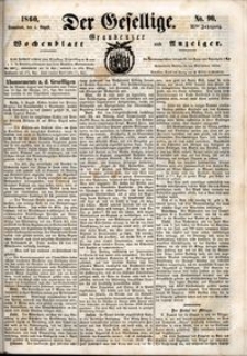Der Gesellige : Graudenzer Wochenblatt und Anzeiger 1860.08.04 nr 90