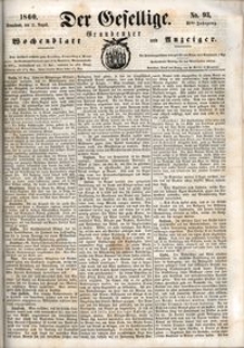 Der Gesellige : Graudenzer Wochenblatt und Anzeiger 1860.08.11 nr 93
