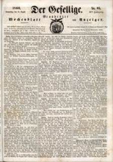 Der Gesellige : Graudenzer Wochenblatt und Anzeiger 1860.08.16 nr 95