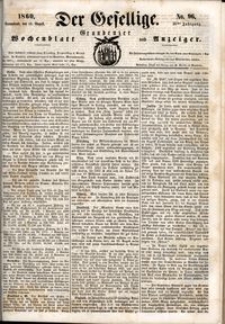 Der Gesellige : Graudenzer Wochenblatt und Anzeiger 1860.08.18 nr 96