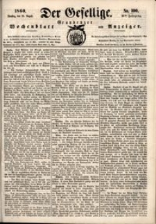 Der Gesellige : Graudenzer Wochenblatt und Anzeiger 1860.08.28 nr 100