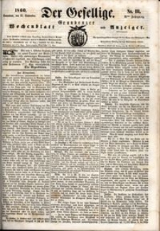 Der Gesellige : Graudenzer Wochenblatt und Anzeiger 1860.09.22 nr 111