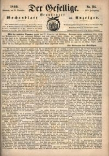 Der Gesellige : Graudenzer Wochenblatt und Anzeiger 1860.09.29 nr 114