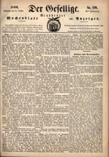Der Gesellige : Graudenzer Wochenblatt und Anzeiger 1860.10.13 nr 120