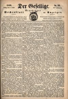 Der Gesellige : Graudenzer Wochenblatt und Anzeiger 1860.10.16 nr 121