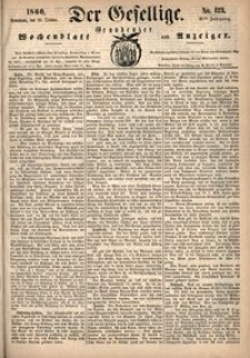 Der Gesellige : Graudenzer Wochenblatt und Anzeiger 1860.10.20 nr 123