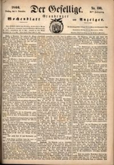Der Gesellige : Graudenzer Wochenblatt und Anzeiger 1860.11.06 nr 130