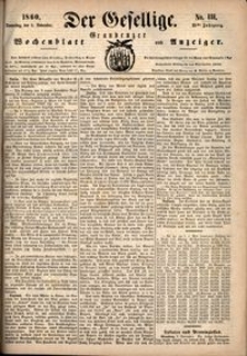 Der Gesellige : Graudenzer Wochenblatt und Anzeiger 1860.11.08 nr 131