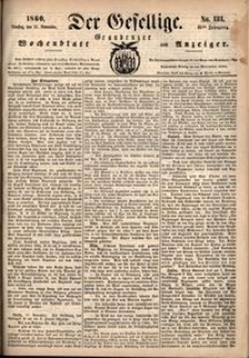 Der Gesellige : Graudenzer Wochenblatt und Anzeiger 1860.11.13 nr 133