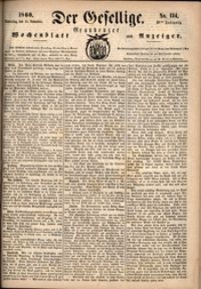 Der Gesellige : Graudenzer Wochenblatt und Anzeiger 1860.11.15 nr 134