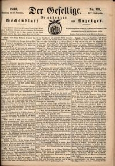 Der Gesellige : Graudenzer Wochenblatt und Anzeiger 1860.11.17 nr 135