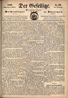 Der Gesellige : Graudenzer Wochenblatt und Anzeiger 1860.11.20 nr 136