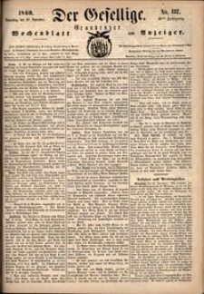 Der Gesellige : Graudenzer Wochenblatt und Anzeiger 1860.11.22 nr 137