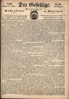 Der Gesellige : Graudenzer Wochenblatt und Anzeiger 1860.12.01 nr 141